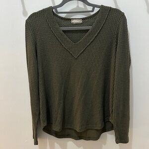 Altar’d State Long Sleeve V Neck Henley Shirt